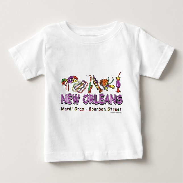 Camiseta Para Bebê Nova Orleans-Divertida- (Frente)