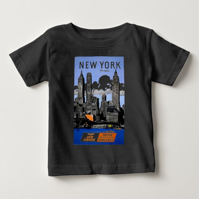 Camiseta Para Bebê Nova York Antiga (Frente)