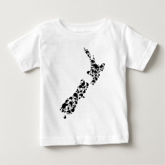 Camiseta Para Bebê NOVA ZELÂNDIA - cheio do kiwis - preto