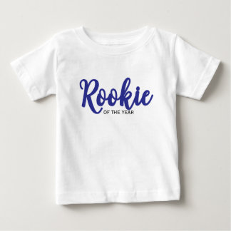 Camiseta Para Bebê Novato do Ano 1º Aniversário Beisebol
