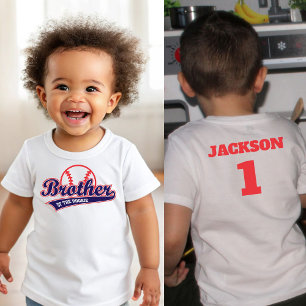 Camiseta Para Bebê Novato do Ano de Beisebol 1º Aniversário de Beiseb