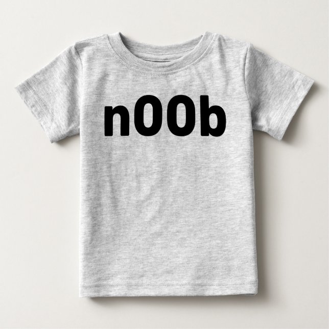 Camiseta Para Bebê novato n00b (Frente)