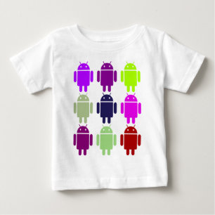 Camiseta Para Bebê Nove inseto Droids (cores roxas múltiplas do