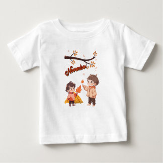 Camiseta Para Bebê Novembro Baby Tee