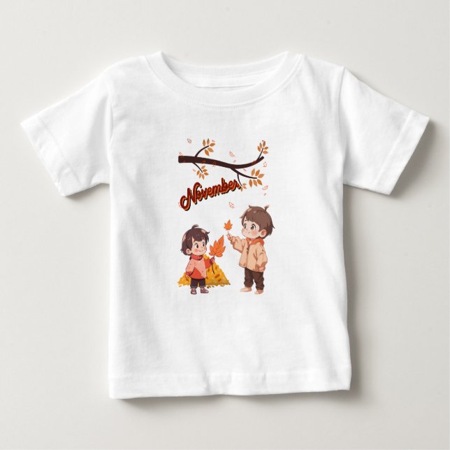 Camiseta Para Bebê Novembro Baby Tee (Frente)