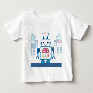 Camiseta Para Bebê Novidades azuis legal dos presentes do robô