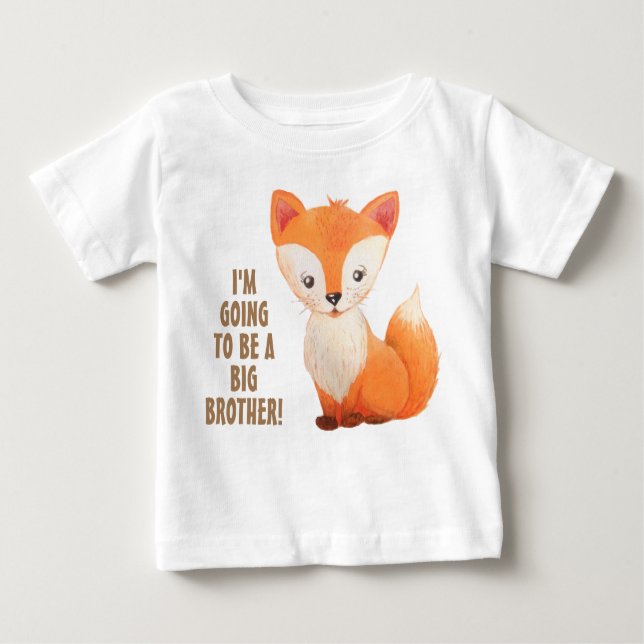 Camiseta Para Bebê Novo Bebê Grande Irmão Pequeno Fox Todler Tshirt (Frente)