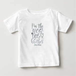Camiseta Para Bebê Novo Irmão Novo Personalizado Azul