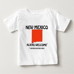 Camiseta Para Bebê Novo México - Alienígenas Bem-Vindos