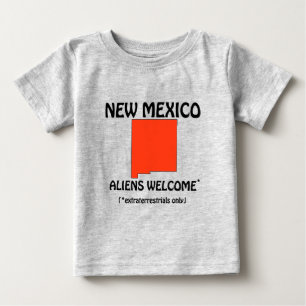 Camiseta Para Bebê Novo México - Alienígenas Bem-Vindos