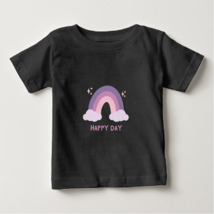 Camiseta Para Bebê novo nascer bebê doce arco-íris dias felizes desiT
