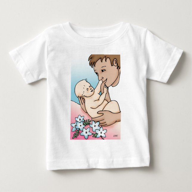 Camiseta Para Bebê Novo Pai e Bebê (Frente)