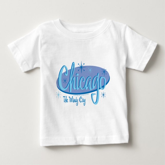 Camiseta Para Bebê Novo-Retro-Chicago (Frente)