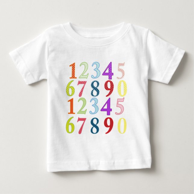 Camiseta Para Bebê Numerais (Frente)