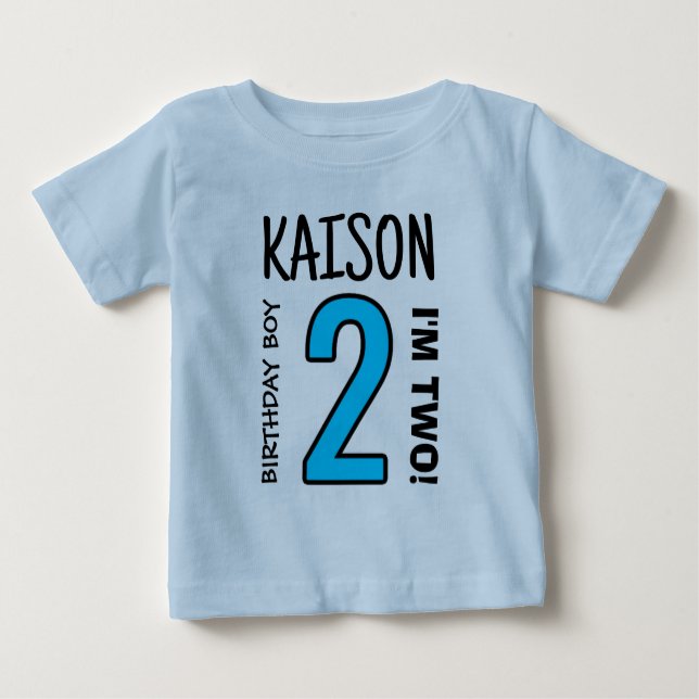 Camiseta Para Bebê Numero 2, Birthday Boy T-Shirt (Frente)