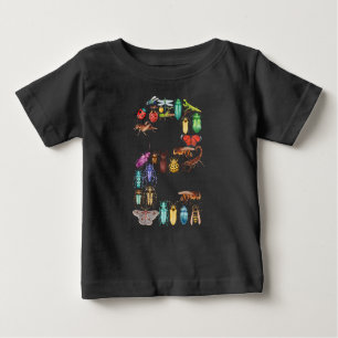Camiseta Para Bebê Número 2 Insetos Insetam Escaravelhos Tema 2 Anos