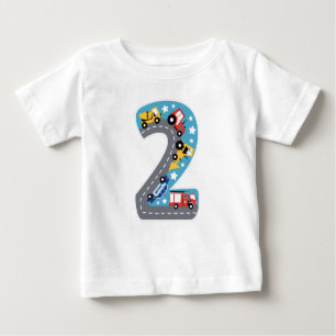 CAMISETA PARA BEBÊ NÚMERO DOIS SEGUNDO ANIVERSÁRIO INFANTIL