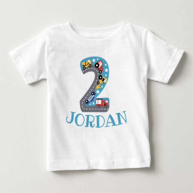 Camiseta Para Bebê NÚMERO DOIS SEGUNDO ANIVERSÁRIO INFANTIL BABY T-Sh (Frente)