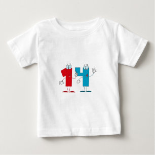 Camiseta Para Bebê Número Feliz 14