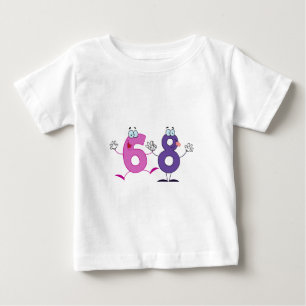 Camiseta Para Bebê Número feliz 68