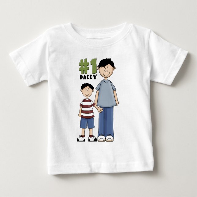Camiseta Para Bebê Número um, nº 1, pai e filho Pai (Frente)