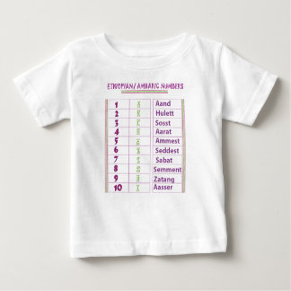 Camiseta Para Bebê Números Etíope/Amárico