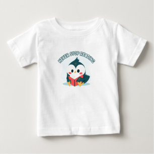 Camiseta Para Bebê Nunca pare de ler crianças motivadas