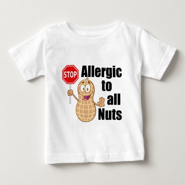 Camiseta Para Bebê Nut Alergia (Frente)