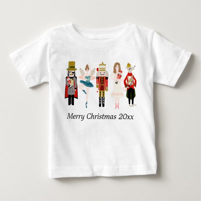 Camiseta Para Bebê Nutcracker Christmas Baby shirt (Frente)