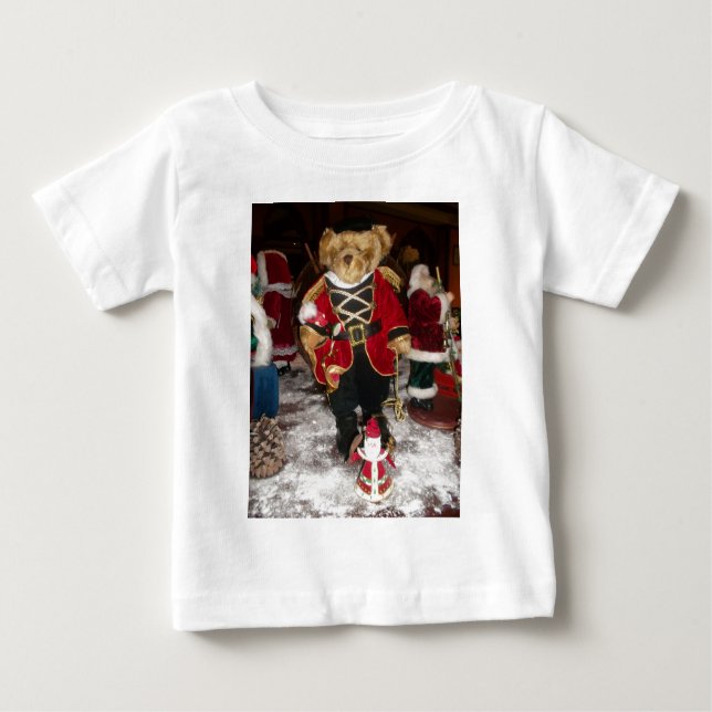 Camiseta Para Bebê Nutcracker Teddy Bear Natal (Frente)