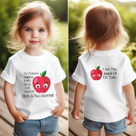 Camiseta Para Bebê Nutricionista de Maçã Vermelha