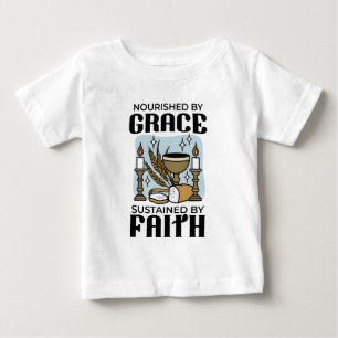 Camiseta Para Bebê Nutrido pela Graça, Sustentado pela Fé Design