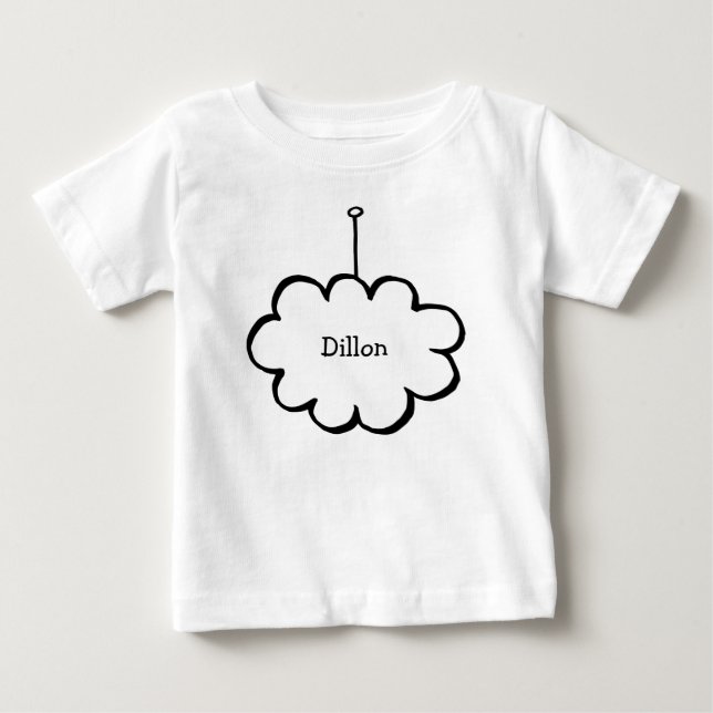 Camiseta Para Bebê Nuvem Personalizada na Corda (Frente)