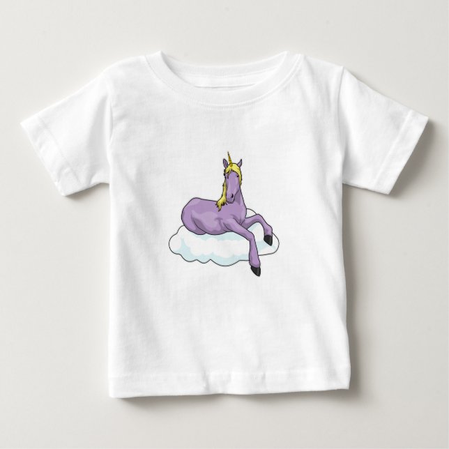 Camiseta Para Bebê Nuvem Unicorn (Frente)