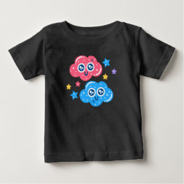 Camiseta Para Bebê Nuvens Estreladas Kawaii Fofas – Céu de Desenho An