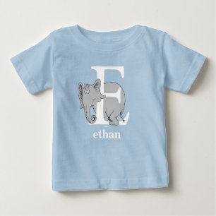 Camiseta Para Bebê O ABC do Dr. Seuss: Letra E - Branco Adicione se