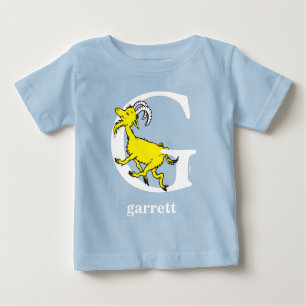 Camiseta Para Bebê O ABC do Dr. Seuss: Letra G - Branco  Adicione Seu