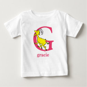 Camiseta Para Bebê O ABC do Dr. Seuss: Letra G - Rosa Adicione Seu N