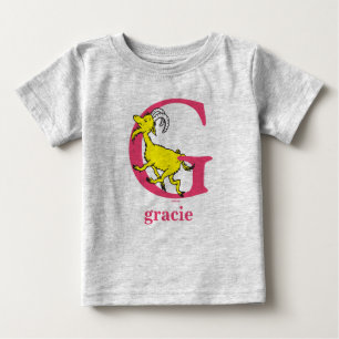 Camiseta Para Bebê O ABC do Dr. Seuss: Letra G - Rosa Adicione Seu N