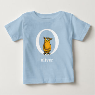 Camiseta Para Bebê O ABC do Dr. Seuss: Letra O - Branco Adicione se