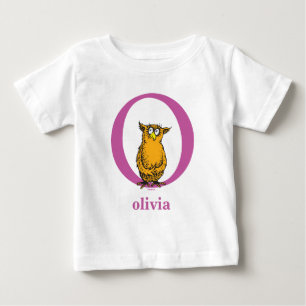 Camiseta Para Bebê O ABC do Dr. Seuss: Letra O - Roxo Adicione Seu N