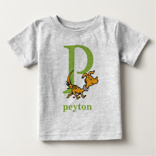 Camiseta Para Bebê O ABC do Dr. Seuss: Letra P - Verde Adicione seu