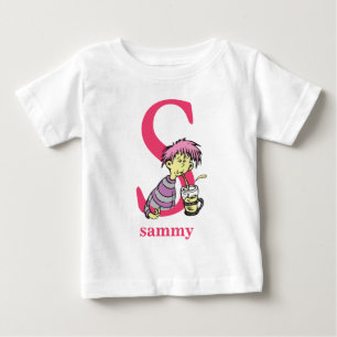 Camiseta Para Bebê O ABC do Dr. Seuss: Letra S - Rosa Adicione Seu N