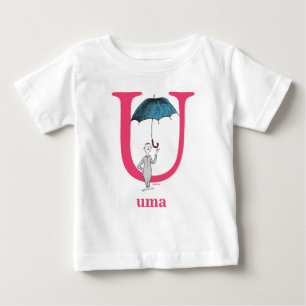 Camiseta Para Bebê O ABC do Dr. Seuss: Letra U - Rosa Adicione Seu N