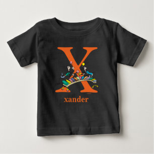 Camiseta Para Bebê O ABC do Dr. Seuss: Letra X - Laranja Adicione S