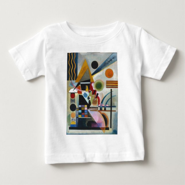 Camiseta Para Bebê O Abstrato Balanço da Pintura de Kandinsky (Frente)