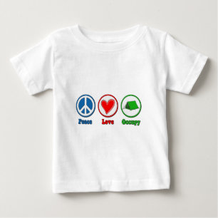 Camiseta Para Bebê O amor da paz ocupa