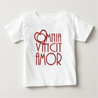 Camiseta Para Bebê O amor de Omnia Vincit Amor conquista tudo