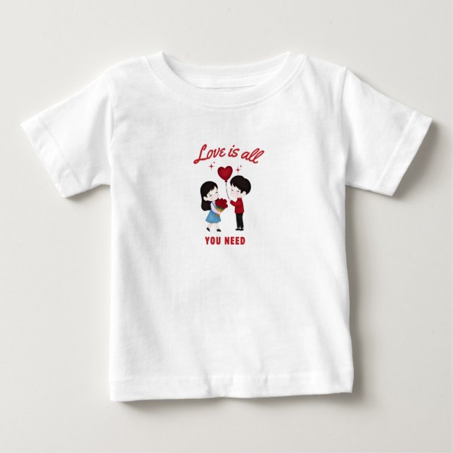 Camiseta Para Bebê O Amor É Tudo Que Você Precisa (Frente)