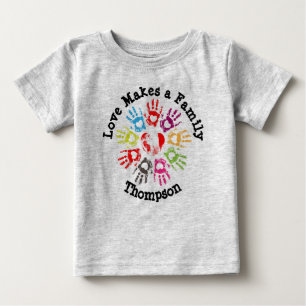 Camiseta Para Bebê O amor faz uma família - adopção da parentalida